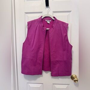 Nygard Hot Pink Fuchsia Vest with 100% Leather